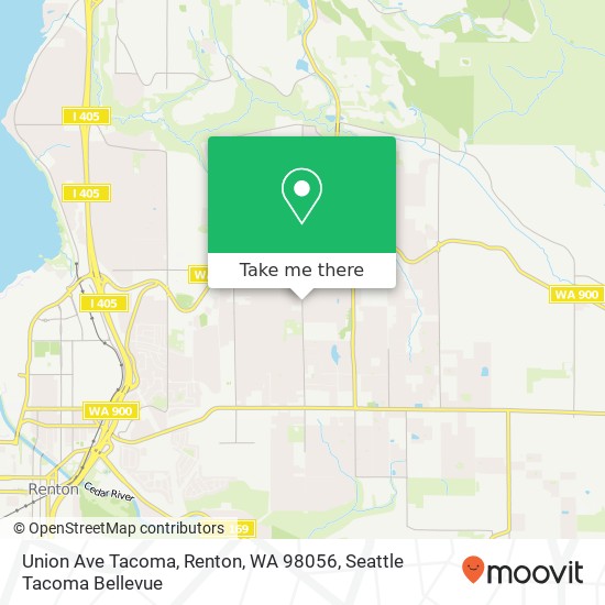 Mapa de Union Ave Tacoma, Renton, WA 98056