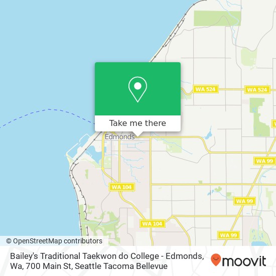 Mapa de Bailey's Traditional Taekwon do College - Edmonds, Wa, 700 Main St