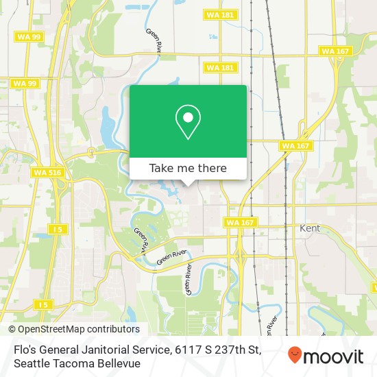 Mapa de Flo's General Janitorial Service, 6117 S 237th St