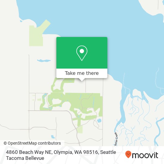 Mapa de 4860 Beach Way NE, Olympia, WA 98516