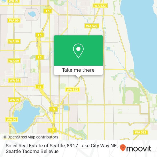 Soleil Real Estate of Seattle, 8917 Lake City Way NE map