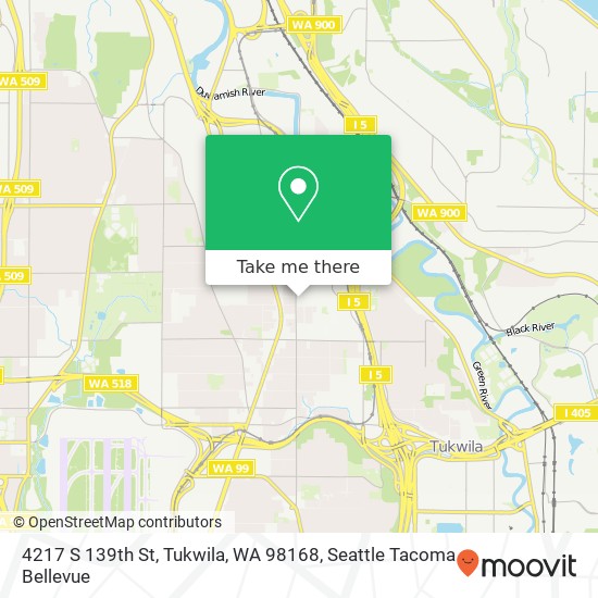 Mapa de 4217 S 139th St, Tukwila, WA 98168