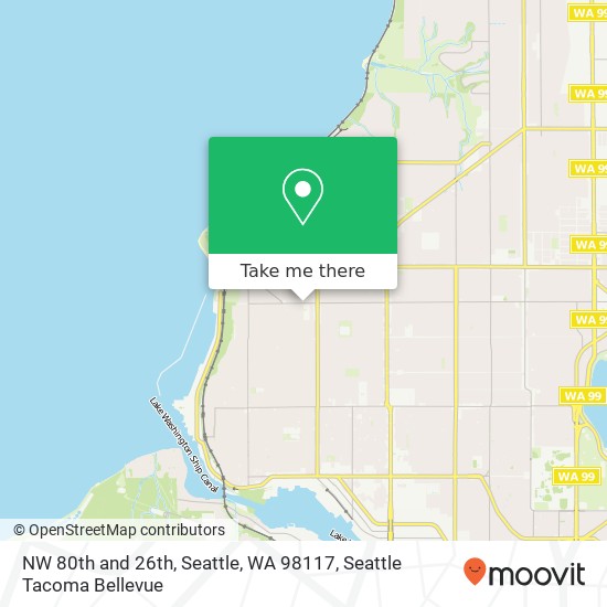 Mapa de NW 80th and 26th, Seattle, WA 98117