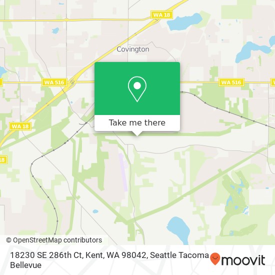 Mapa de 18230 SE 286th Ct, Kent, WA 98042