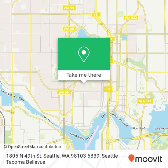 Mapa de 1805 N 49th St, Seattle, WA 98103 6839