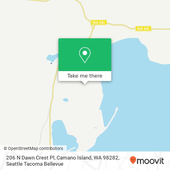 Mapa de 206 N Dawn Crest Pl, Camano Island, WA 98282