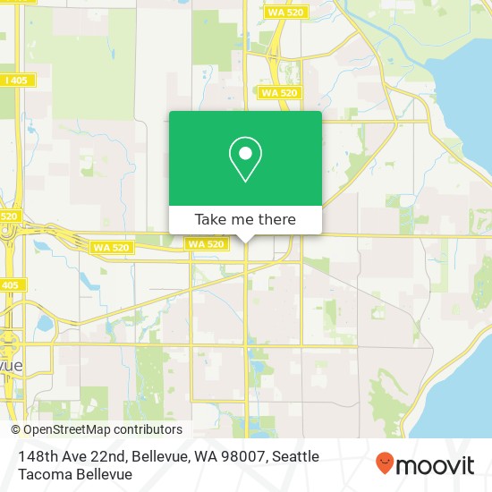 Mapa de 148th Ave 22nd, Bellevue, WA 98007