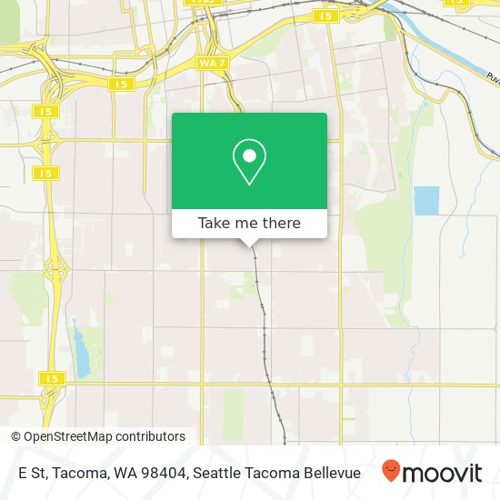 Mapa de E St, Tacoma, WA 98404