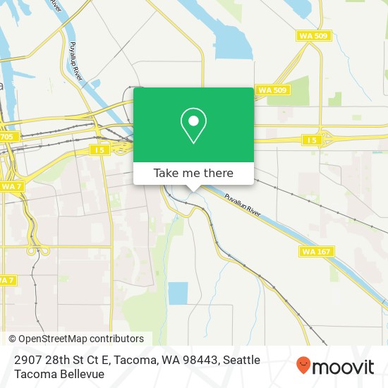 Mapa de 2907 28th St Ct E, Tacoma, WA 98443