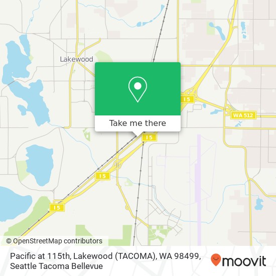 Pacific at 115th, Lakewood (TACOMA), WA 98499 map