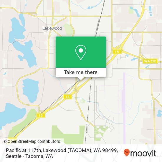Pacific at 117th, Lakewood (TACOMA), WA 98499 map