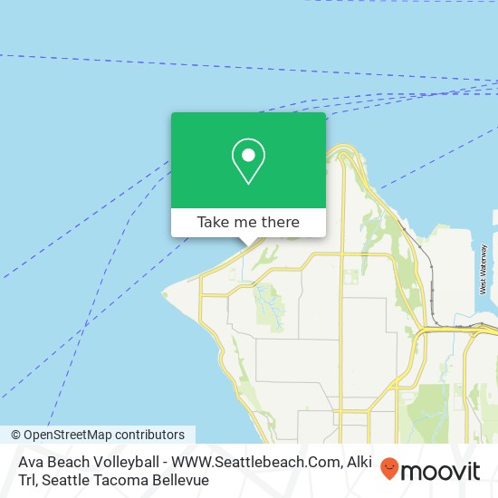 Mapa de Ava Beach Volleyball - WWW.Seattlebeach.Com, Alki Trl