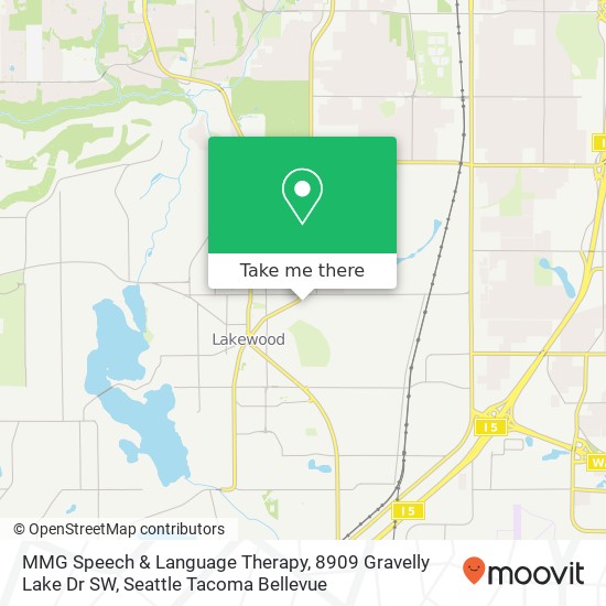 Mapa de MMG Speech & Language Therapy, 8909 Gravelly Lake Dr SW