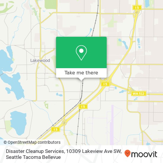Mapa de Disaster Cleanup Services, 10309 Lakeview Ave SW