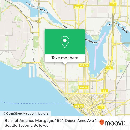 Mapa de Bank of America Mortgage, 1501 Queen Anne Ave N