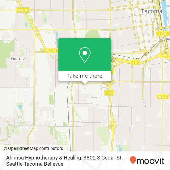 Mapa de Ahimsa Hypnotherapy & Healing, 3802 S Cedar St