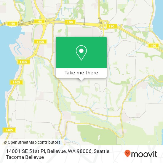 Mapa de 14001 SE 51st Pl, Bellevue, WA 98006