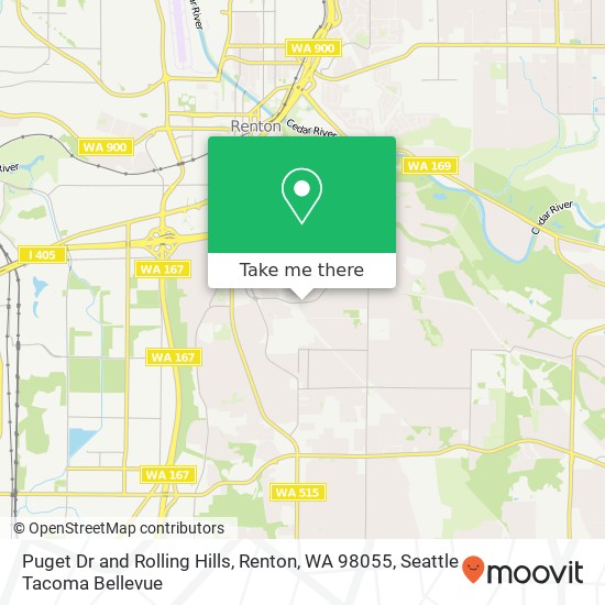 Puget Dr and Rolling Hills, Renton, WA 98055 map