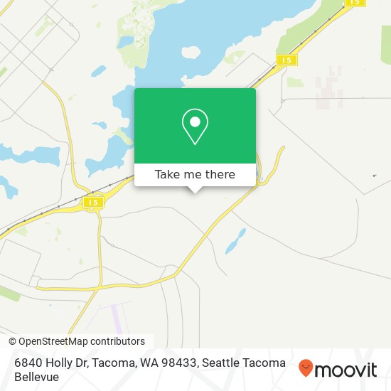 Mapa de 6840 Holly Dr, Tacoma, WA 98433