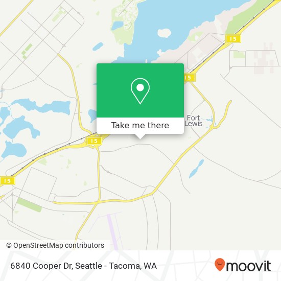 Mapa de 6840 Cooper Dr, Tacoma, WA 98433