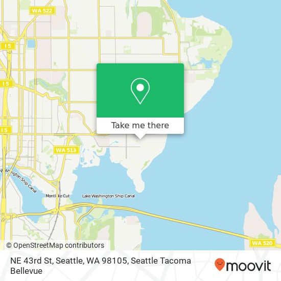 Mapa de NE 43rd St, Seattle, WA 98105