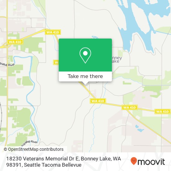 Mapa de 18230 Veterans Memorial Dr E, Bonney Lake, WA 98391