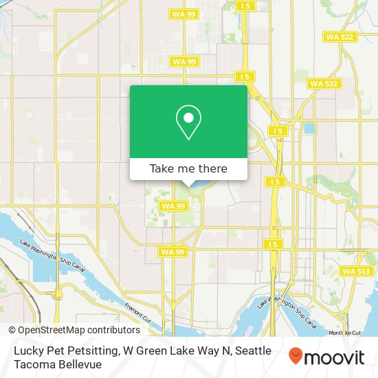 Lucky Pet Petsitting, W Green Lake Way N map