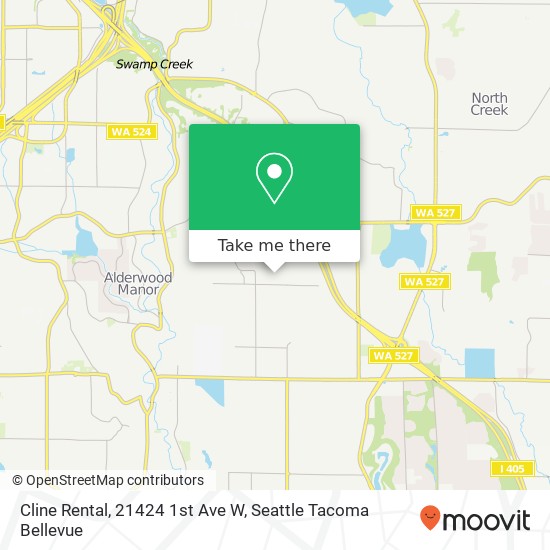 Mapa de Cline Rental, 21424 1st Ave W