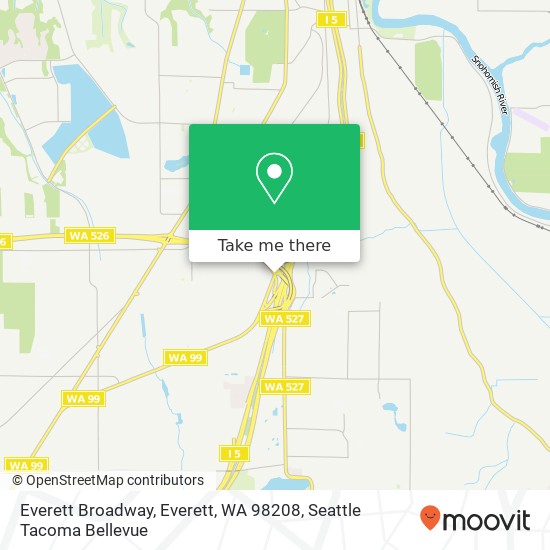 Everett Broadway, Everett, WA 98208 map