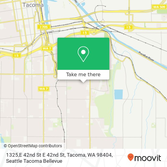 Mapa de 1325,E 42nd St E 42nd St, Tacoma, WA 98404
