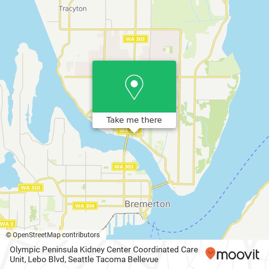 Olympic Peninsula Kidney Center Coordinated Care Unit, Lebo Blvd map