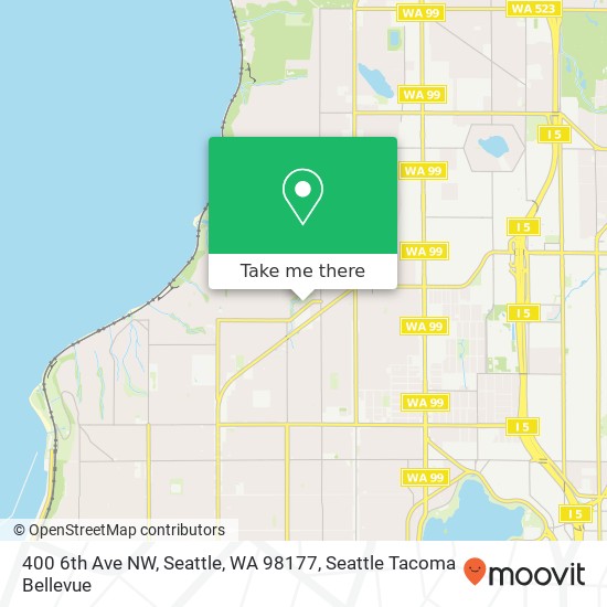 Mapa de 400 6th Ave NW, Seattle, WA 98177