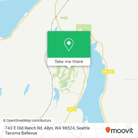 Mapa de 743 E Old Ranch Rd, Allyn, WA 98524