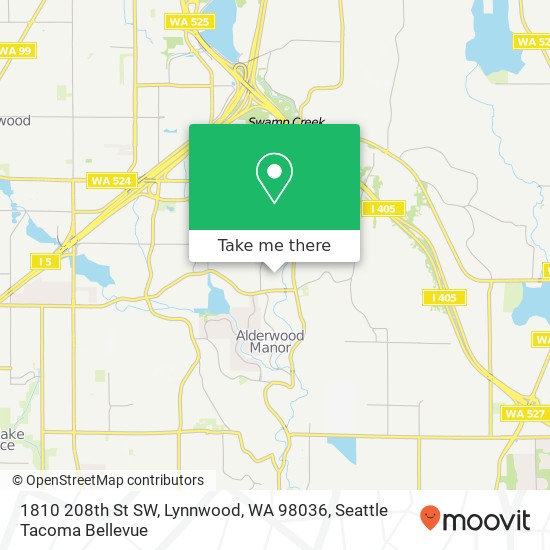 Mapa de 1810 208th St SW, Lynnwood, WA 98036