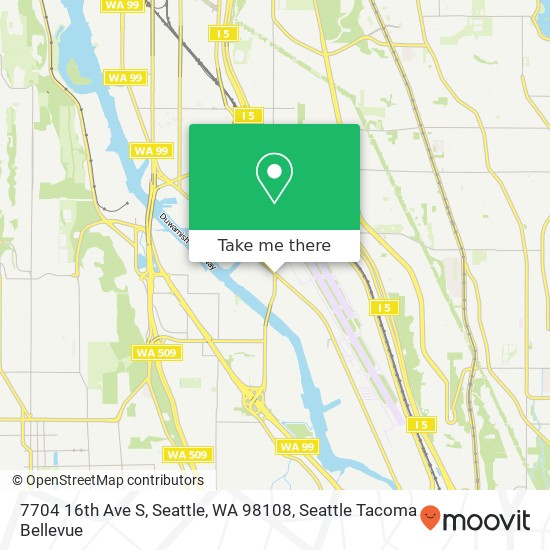 Mapa de 7704 16th Ave S, Seattle, WA 98108