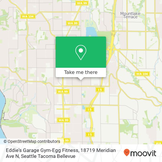 Mapa de Eddie's Garage Gym-Egg Fitness, 18719 Meridian Ave N