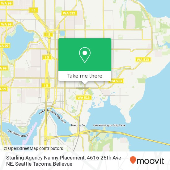Starling Agency Nanny Placement, 4616 25th Ave NE map