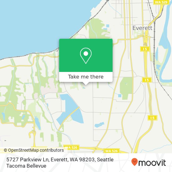 Mapa de 5727 Parkview Ln, Everett, WA 98203