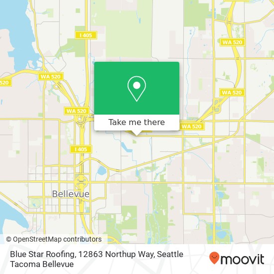 Mapa de Blue Star Roofing, 12863 Northup Way