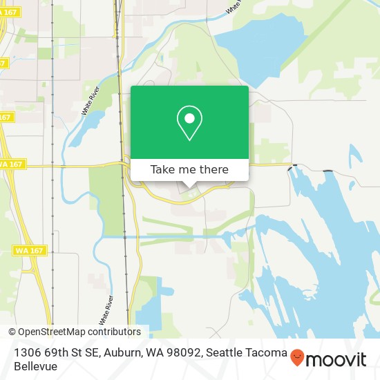 Mapa de 1306 69th St SE, Auburn, WA 98092