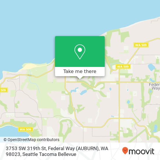 Mapa de 3753 SW 319th St, Federal Way (AUBURN), WA 98023