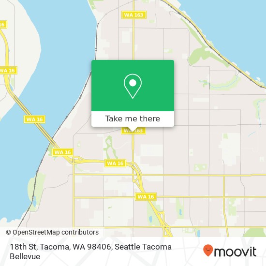 Mapa de 18th St, Tacoma, WA 98406