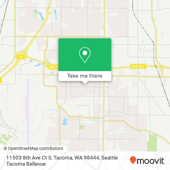 Mapa de 11503 8th Ave Ct S, Tacoma, WA 98444