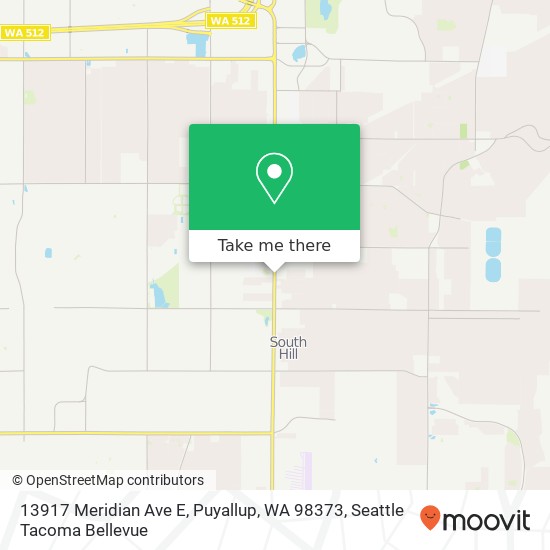 Mapa de 13917 Meridian Ave E, Puyallup, WA 98373
