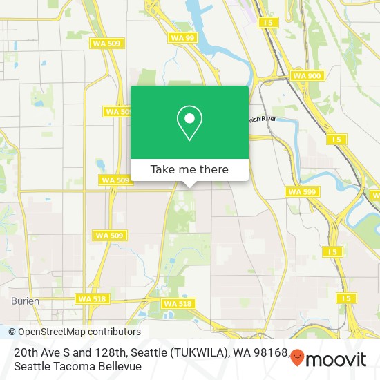 20th Ave S and 128th, Seattle (TUKWILA), WA 98168 map