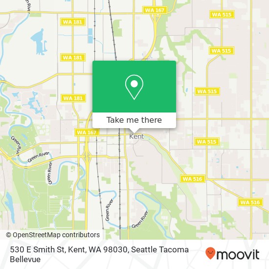 Mapa de 530 E Smith St, Kent, WA 98030