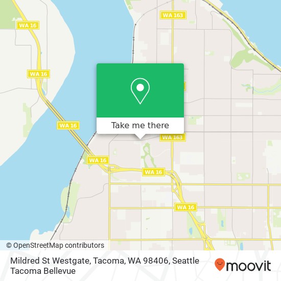 Mapa de Mildred St Westgate, Tacoma, WA 98406