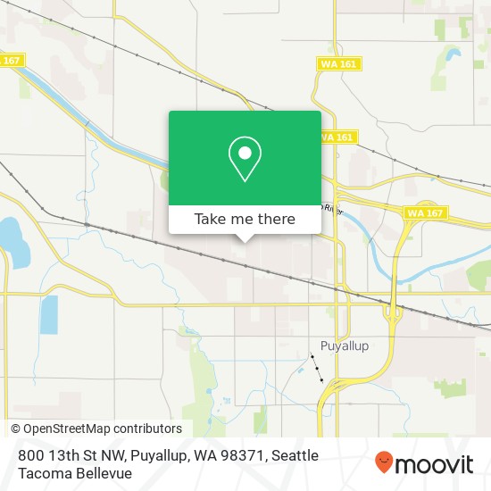 Mapa de 800 13th St NW, Puyallup, WA 98371