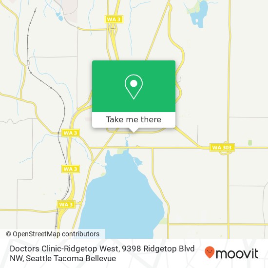 Mapa de Doctors Clinic-Ridgetop West, 9398 Ridgetop Blvd NW
