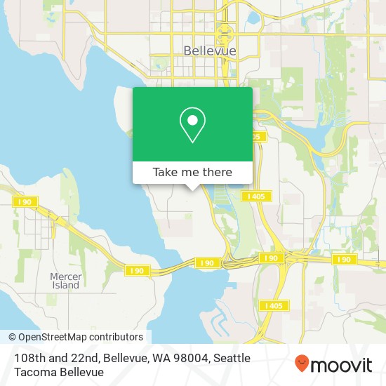 108th and 22nd, Bellevue, WA 98004 map